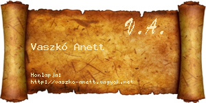 Vaszkó Anett névjegykártya