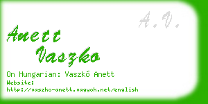 anett vaszko business card
